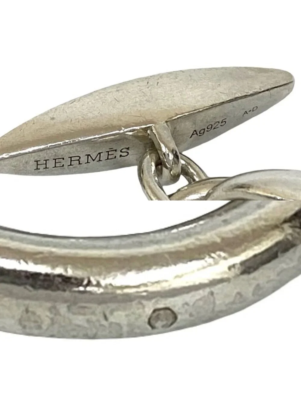 Hermes Neptune Bracelet 925 Sterling Silver Chain Bangle